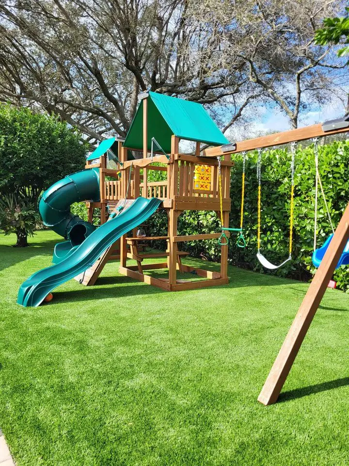 artificial turf installation at a home playground in glendale az